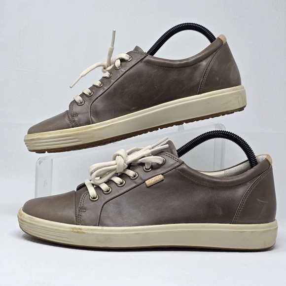 ECCO Soft 7 Women's Size US 9/9.5 EU 40 Brown Leather Sneakers Lace-Up Low Top - Picture 3 of 10